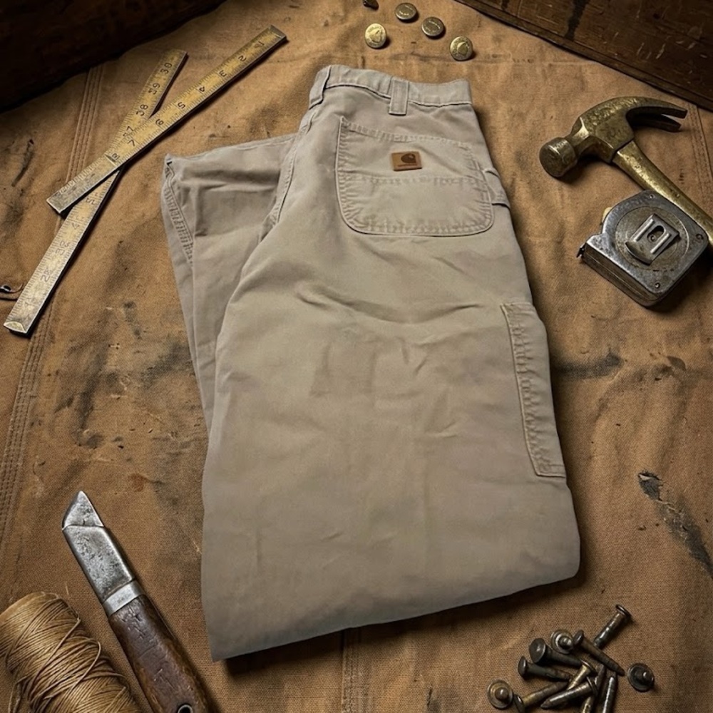 Carhartt Loose Fit Dark Khaki Cargo Pants 34 x 34